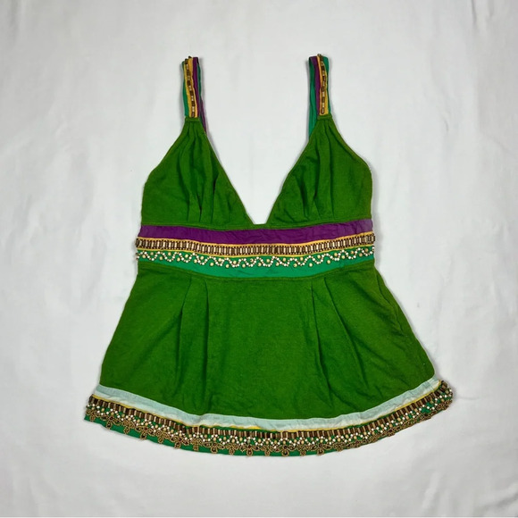 Y2K Beaded Babydoll Knit Tank Top - Picture 2 of 9